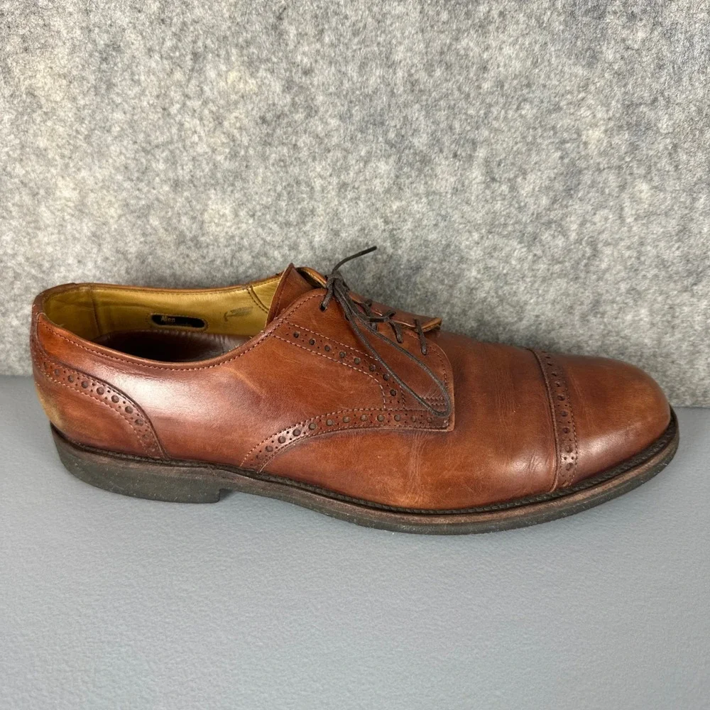 Allen Edmonds Shoes Mens 12 Brown 3458 Sanford Cap Toe Brogue Oxfords